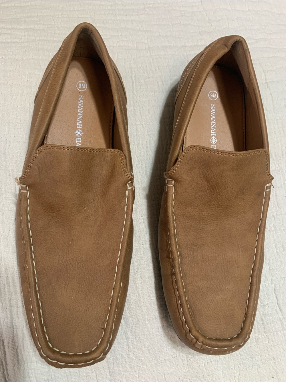 Savannah Harbor  Men's Slip-On Leather Loafers in Tan